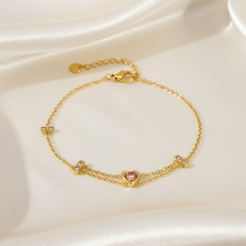 Serene heart purple bracelet