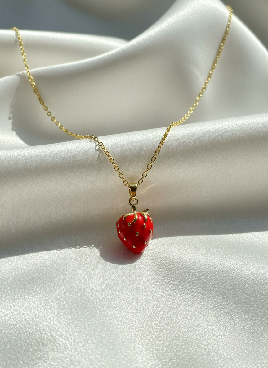 Strawbeery necklase