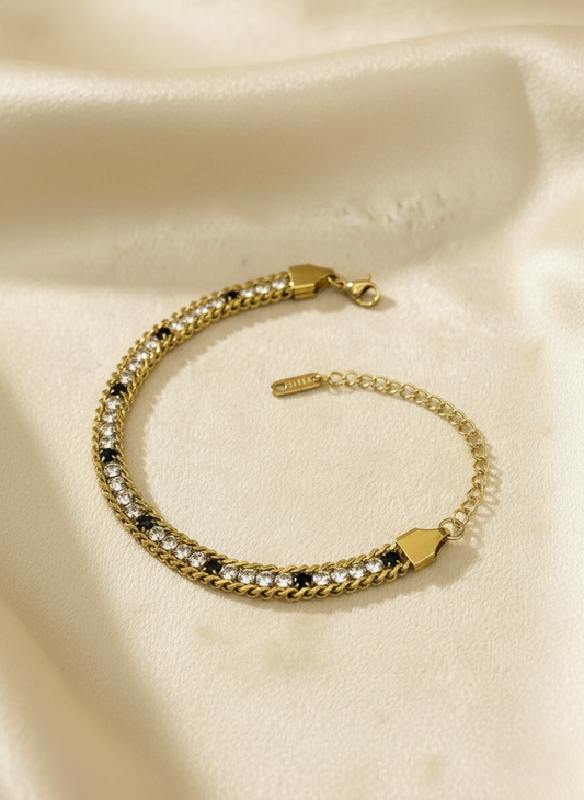 silver & black tennis bracelet