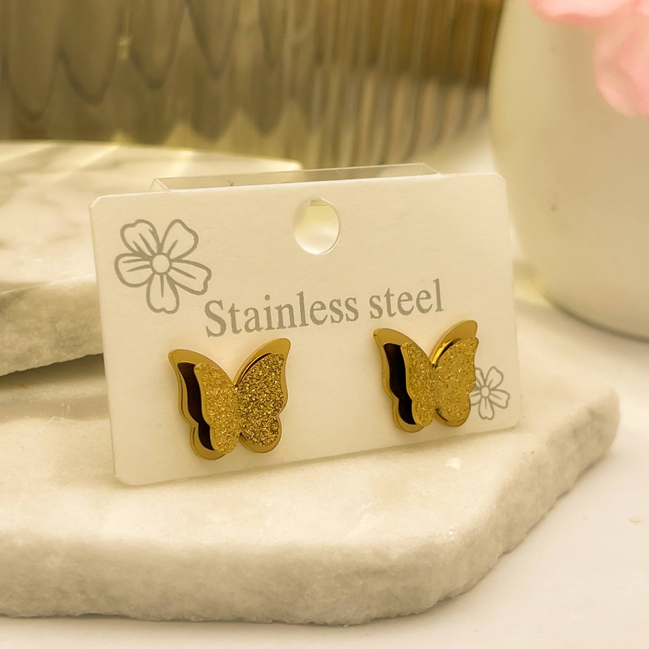 real butterfly earring